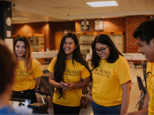 Harrisonburg High School's On the Road youths laugh and smile 